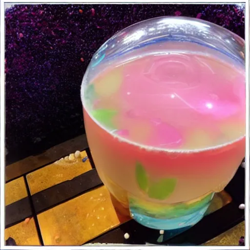 Image similar to a universe in a bubble tea