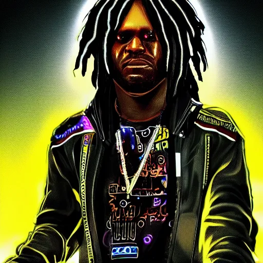 Prompt: chief keef in cyberpunk style digital art very detailed 4 k detailed super realistic