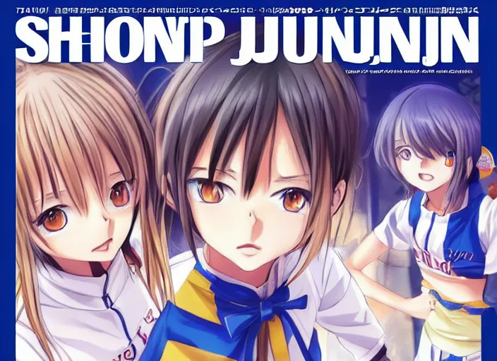 Prompt: ; weekly shonen jump issue 1 4, cover, 2 0 0 0 clannad shuffle toheart event'anime illustration japanese very very beautiful cute girls doing cute things trending on artstation pixiv makoto shinkai smiling super detailed eyes eyebrowless symmetry face visual novel hairpin star