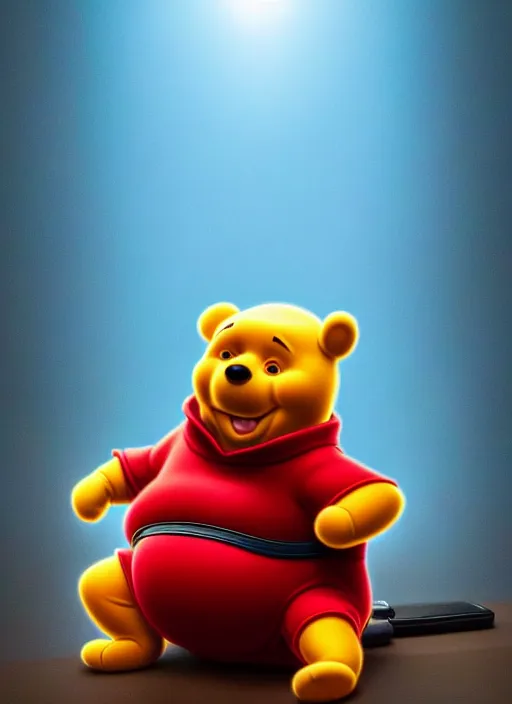 Image similar to xi jinping : : polished evil winnie the pooh : : disney pixar movie still photo : : hi - fructose, sci fi decadent highly - detailed digital painting, golden ratio, octane render, artstation, smooth, sharp focus, scott robertson, artgerm, mucha, loish, wlop : :