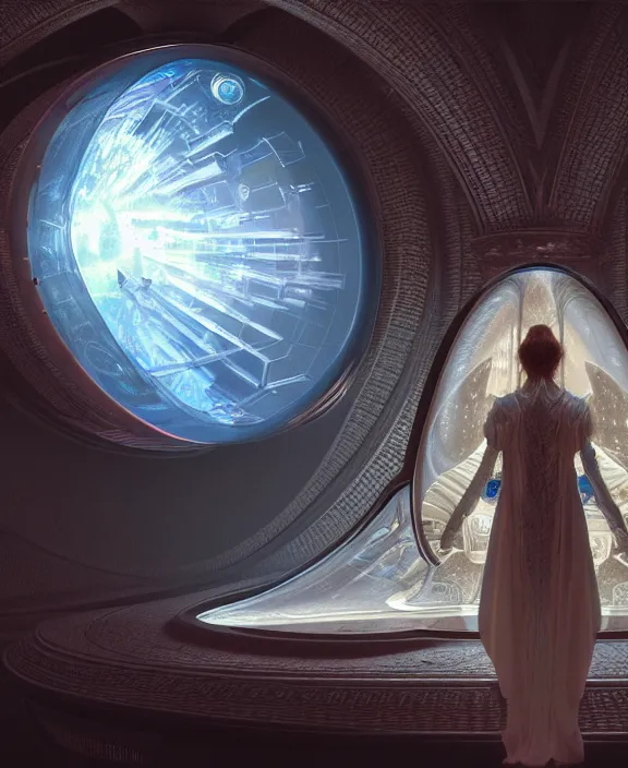 Prompt: chronovisor, transparent clear see - through image from inside the vatikan, aurora spaceship environment, ultra realistic, concept art, photorealistic, octane render, 8 k, unreal engine. art by gustave dore and nori inoguchi and sam kaplan and zachary goulko and christopher marley and artgerm and alphonse mucha