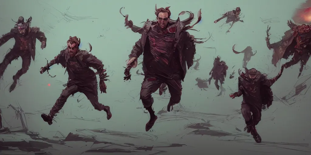 Prompt: cartoonish tom hiddleston running, vivid colors, character sheet, fine details, concept design, contrast, kim jung gi, greg rutkowski, trending on artstation, 8 k, full body, turnaround, front view, back view, ultra wide angle