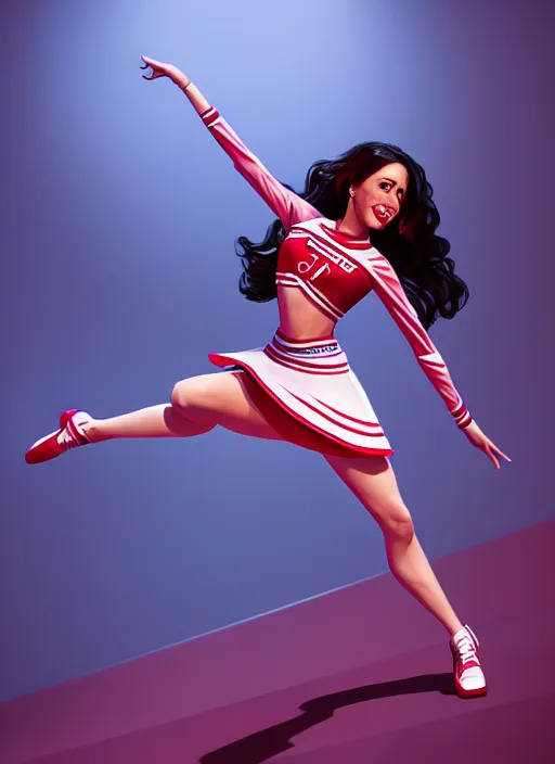 Prompt: amy santiago as a cheerleader, elegant, hyper detailed, ultra definition, photoreal, artstation, unreal engine rendered, concept art, smooth, sharp focus, illustration