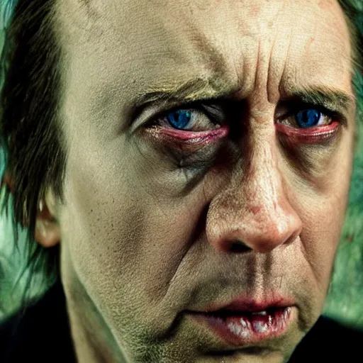 Image similar to nicholas cage as gollum portrait, cinematic, realistic photography
