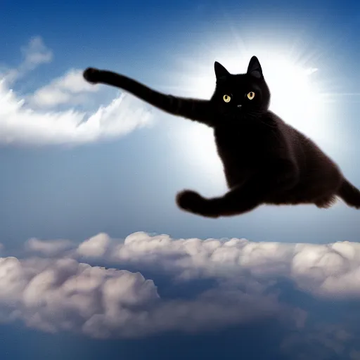 Prompt: a flying cat on the sky, 8K