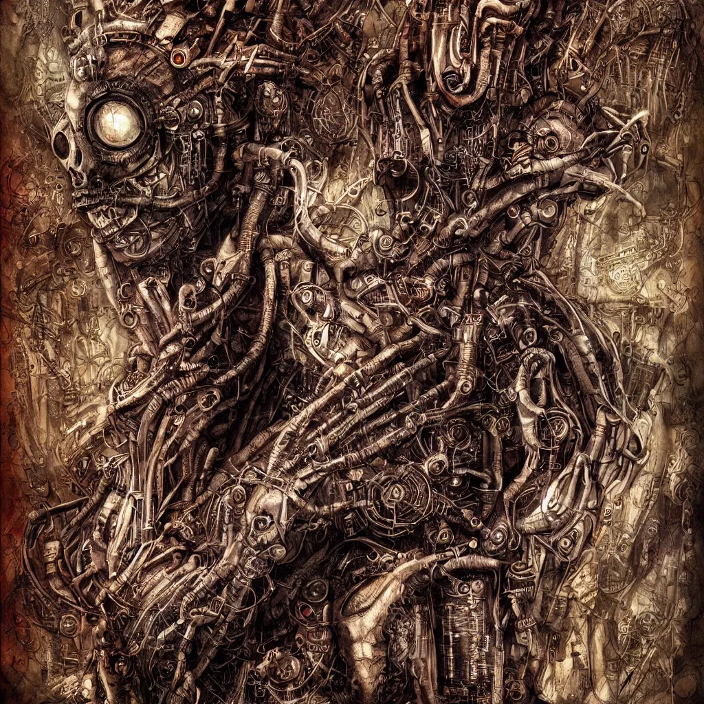 Prompt: creppy alien hand drawing a human face, in the styles of, digital art, steampunk, high resolution, cybertronic, cyberpunk insanely detailed, patrick woodroffe