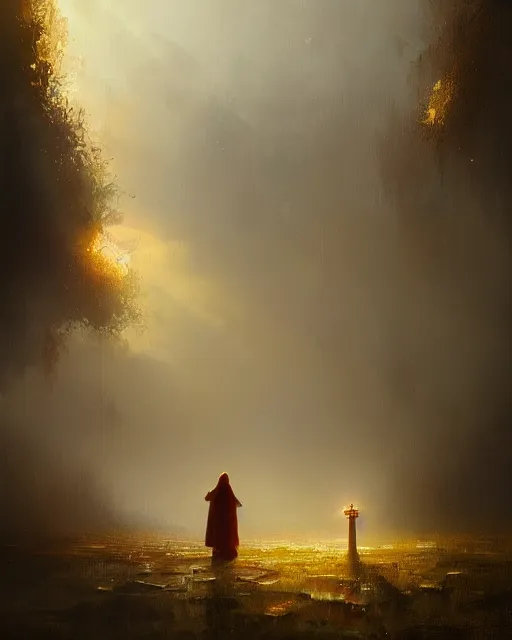 Image similar to Hyper realistic oil painting of a JesusChrist in the world of Super Mario, fog, volumetric lighting, by greg rutkowski