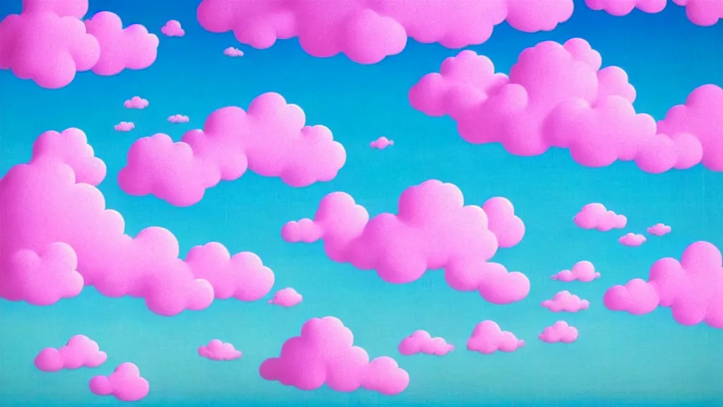 Image similar to a beautiful sky. pink puffy cotton candy clouds. evening light. chiho Aoshima.