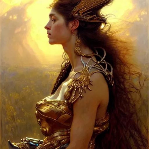 Image similar to highly detailed portrait of a majestic lioness queen in the form of a beautiful woman. d & d. art by donato giancola, eugene delacroix, ruan jia, gaston bussiere. trending on artstation, intricate details, energetic composition, golden ratio, concept art, illustration, elegant art, global illuminaition