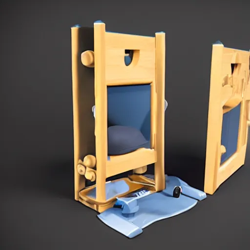 Image similar to A Fisher-Price guillotine, unreal engine 5 render, toy
