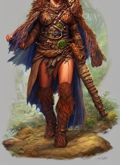 Image similar to druid, dndbeyond, bright, colourful, realistic, dnd character portrait, full body, pathfinder, pinterest, art by ralph horsley, dnd, rpg, lotr game design fanart by concept art, behance hd, artstation, deviantart, hdr render in unreal engine 5