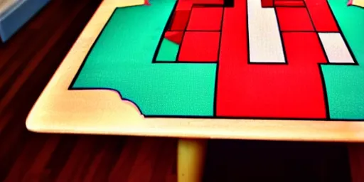 Image similar to Super Mario-themed red table