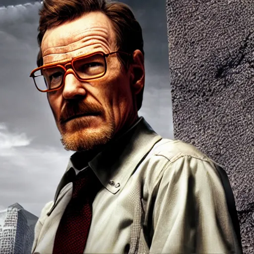 Prompt: Bryan Cranston as Gordon Freeman, film still from Half-Life movie, full body, centered, detailed, 4k