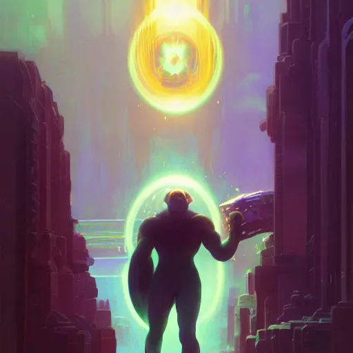 Prompt: highly detailed vfx portrait of kirby stealing the avenger's powers, stephen bliss, greg rutkowski, loish, rhads, beeple, makoto shinkai, tom bagshaw, alphonse mucha, sharp focus, art by artgerm and greg rutkowski, stanley kubrick, backlit, harsh overhead sunlight,