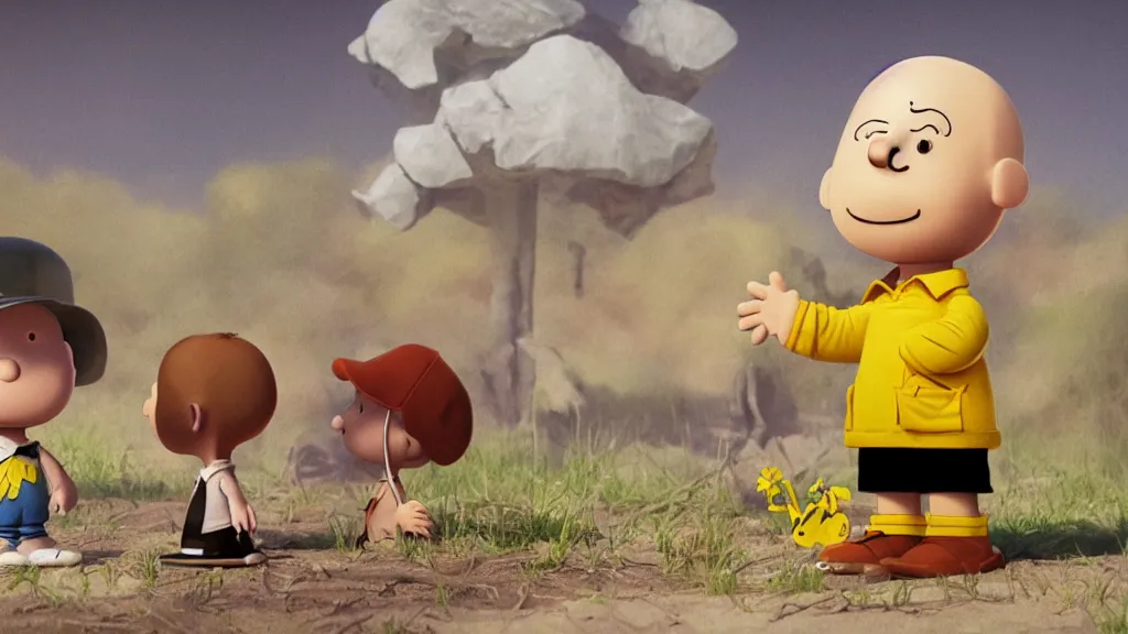 Image similar to charlie brown guest stars in lucasfilms latest sci - fi thriller, technicolor, rendered in octane, by yuumei, bayard wu, wlop, tim white, ross tran, 4 k