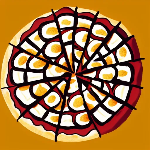 Prompt: cel - shaded picture of ice cream pizza, 1 0 8 0 p award - winning painting