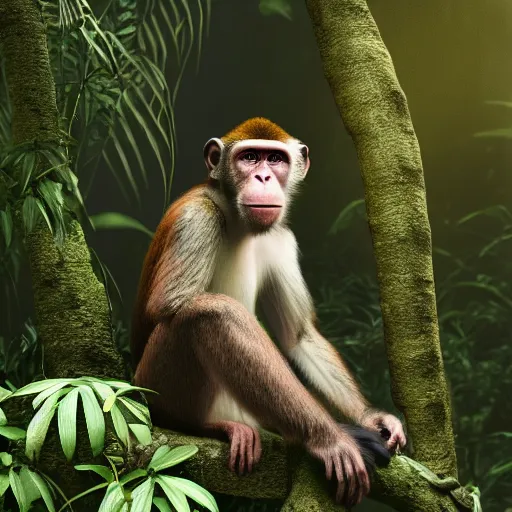 Prompt: photo of a monkey in jungle, photorealistic, 5 0 mm, great lighting, artstation