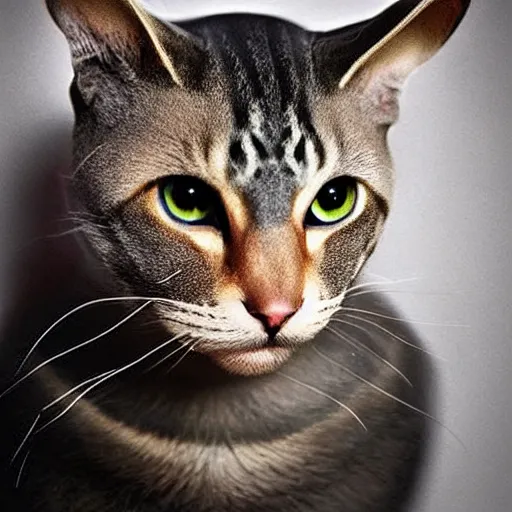 Image similar to a human - cat - hybrid, animal photography