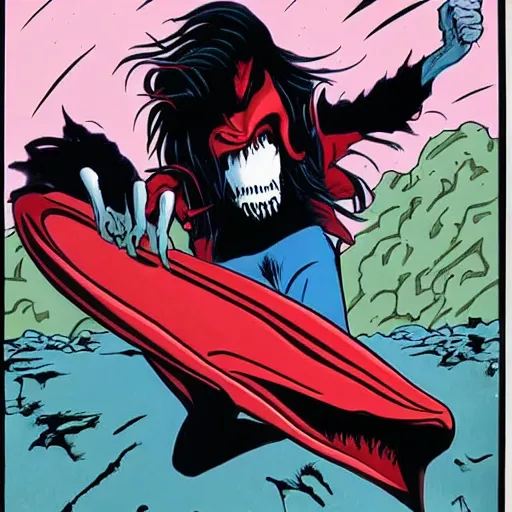 Image similar to morbius morbing in the morbmobile while saying'it's morbin time'