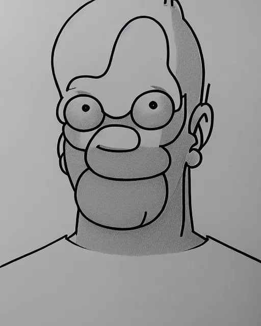 Image similar to portrait of homer simpson, concept art, sumi - e style, intricate linework, artstation, trending, highly detailed, smooth, focus, art by yoji shinkawa