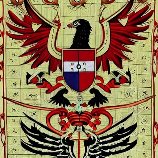 Prompt: serbian two-headed eagle symmetrical symbol, in style of fantastic heraldry, in style of Midjourney, highly detailed and intricate, golden ratio, stylized, elegant, ornate, majestic, elite