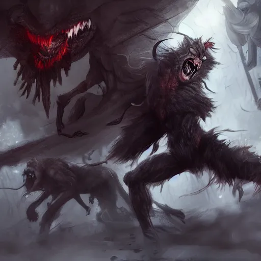 Image similar to a battle between the vampire and the werewolves, action pose, digital painting, WLOP, trending on artstation, 8k, epic composition, highly detailed, sharp focus