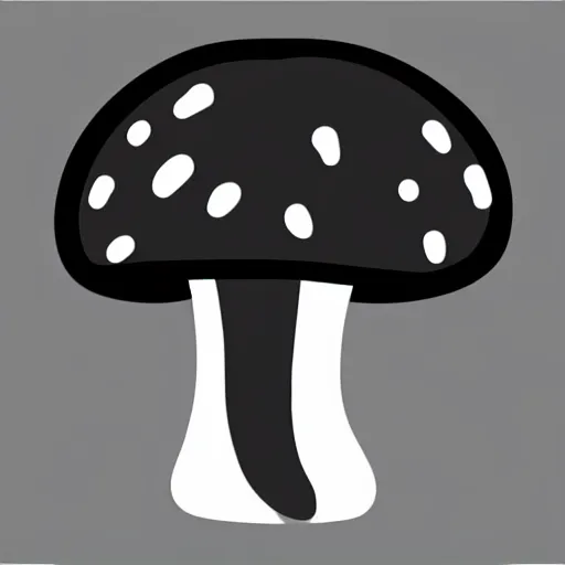 Image similar to flat single tone black vector silhouette of a mushroom, pure white background, 4 k resolution