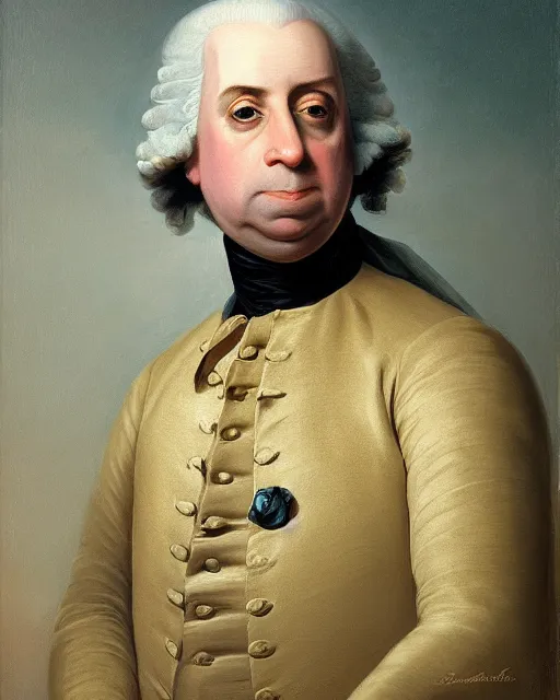 Prompt: upper body portrait of paul giamatti! as united states president george washington, 1 7 9 5, paul giamatti, official portrait, oil on canvas by anton otto fischer, trending on artstation