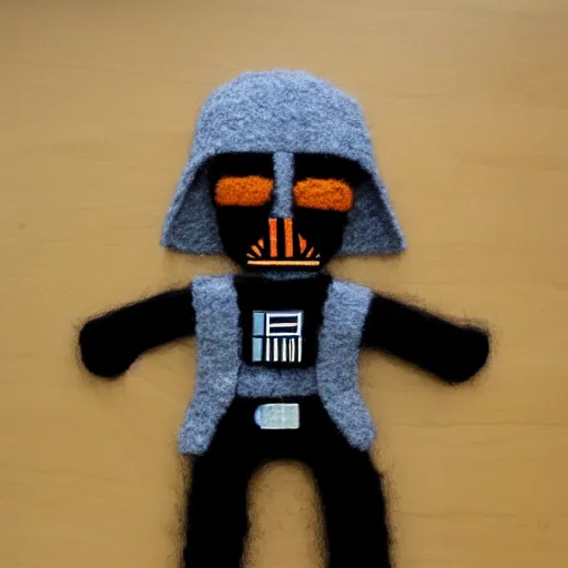 Prompt: darth vader made of wool