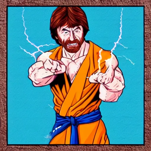 Image similar to chuck norris throwing a kamehameha