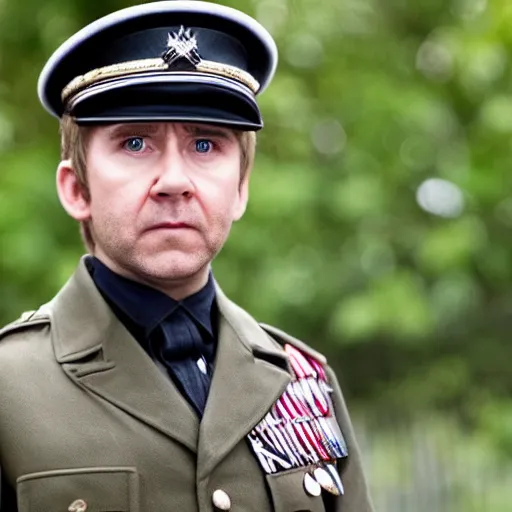 Prompt: martin freeman as nicolas cage in bad leutnant