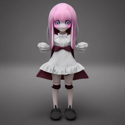 Image similar to cute fumo plush of a girl who has traded her soul for infinite power, vray