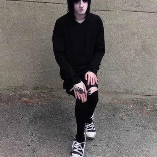 Image similar to cylian murphy wearing emo clothes