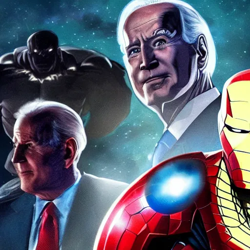 Prompt: Marvel Studio's 'Joe Biden Fights Some Aliens'