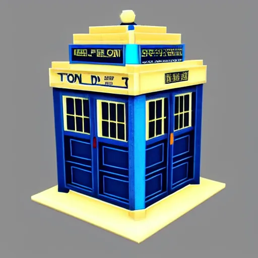 Image similar to low poly tardis from dr. who