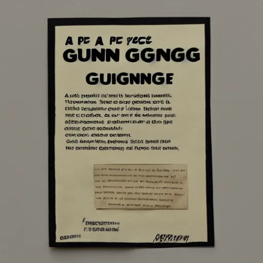 Prompt: a piece of paper that says ging ging gunga ging