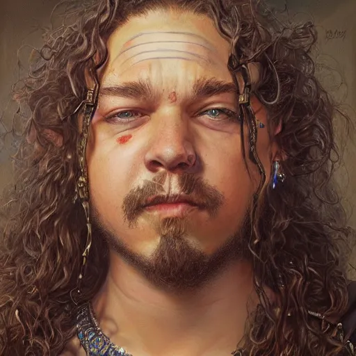 Image similar to Post Malone as a fantasy D&D character, portrait art by Donato Giancola and James Gurney, digital art, trending on artstation