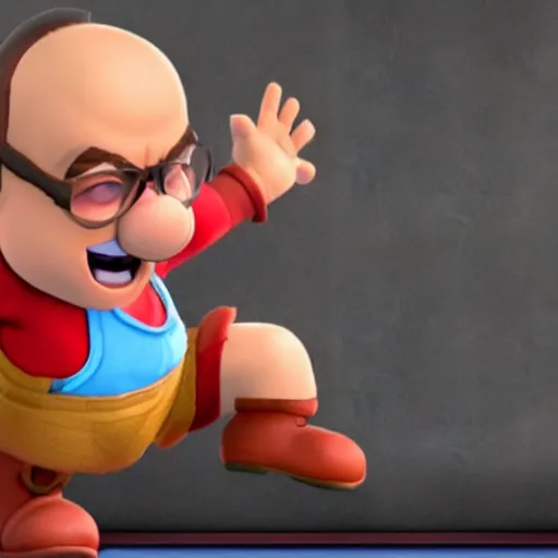 Image similar to danny devito in super smash bros ultimate, character reveal, 3d render, nintendo