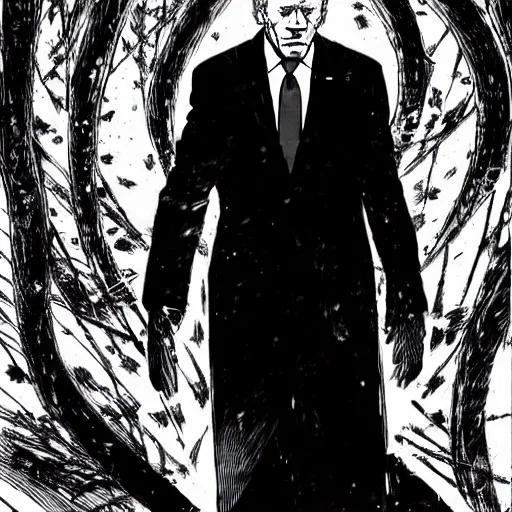 Image similar to Joe Biden looking sinister, by Tsutomu Nihei, highly detailed