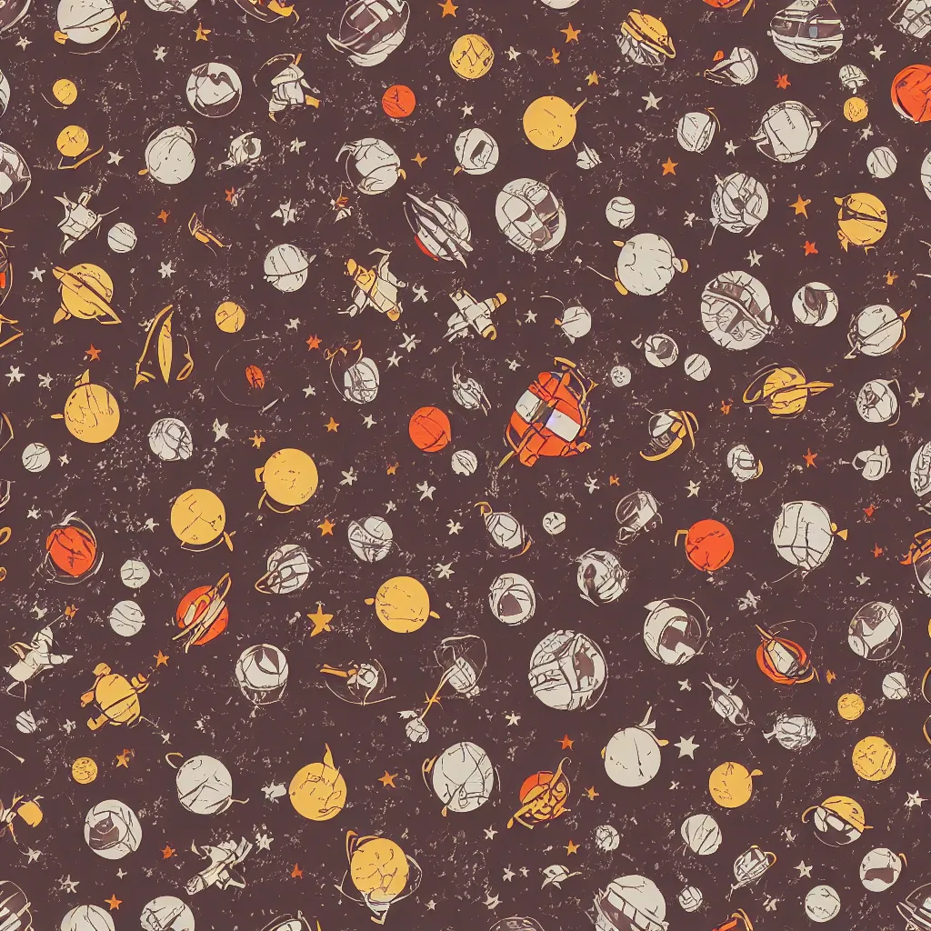 Image similar to cosmonaut retro pattern seamless texture