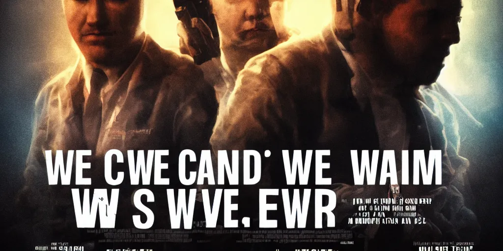 Prompt: we came, we saw, he died movie poster, focused shot, realistic, smoke, fire, octane render