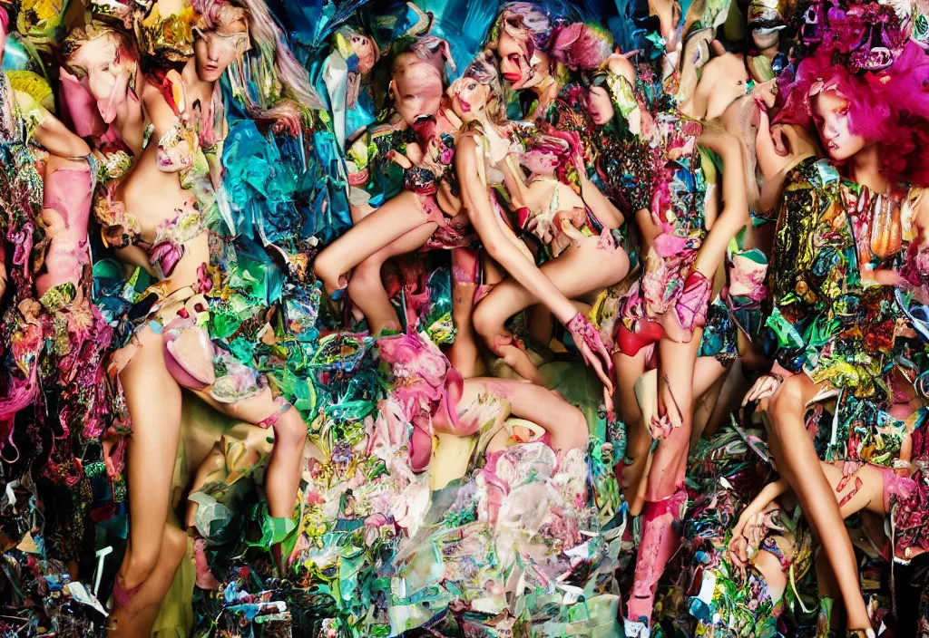 Image similar to fashion editorial photograph by David Lachapelle. highly detailed. 8k. depth of field. photography