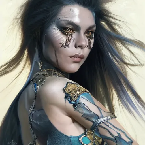 Prompt: a portrait of a young ornella muti as a dead or alive fighting game character, urban motifs, intricate, elegant, highly detailed, digital painting, trending on artstation, concept art, smooth sharp focus, illustration, art by artgerm and greg rutkowski