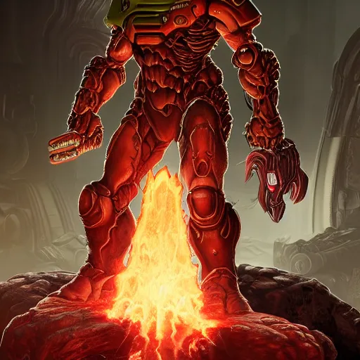 Image similar to character from doom 2 0 1 6, doom eternal