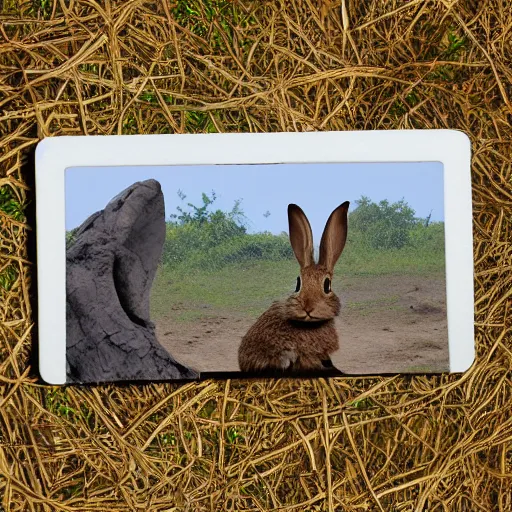 Image similar to rabbit run across jungle. film strip. 4 frames.