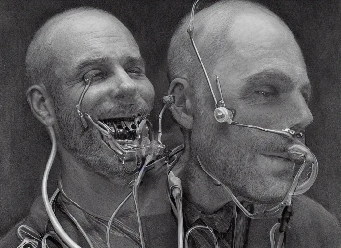 Prompt: a highly detailed slimy portrait of a dentist, james gurney, james jean