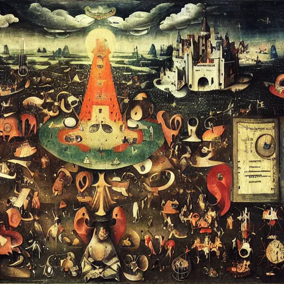 Image similar to a time refurbished by the years, empire without borders, a throne made of musical notes, i use the keys to shuttle the immortality that 1 9 2 0 missed jay chou, the birth of time 8 k volumetric light style hieronymus bosch