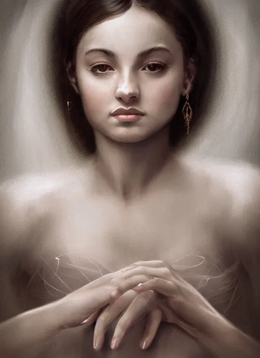 Image similar to hyperrealistic photography of a highly detailed and symmetrical gorgeous hispanic female ballerina in the style of vargas and wlop, highly detailed, face symmetry, highly realistic hands, masterpiece, award - winning, sharp focus, intricate concept art, ambient lighting, 8 k, artstation