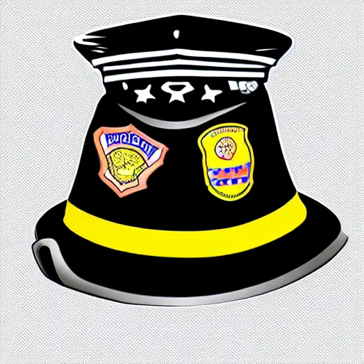 Image similar to a police hat, cartoon style