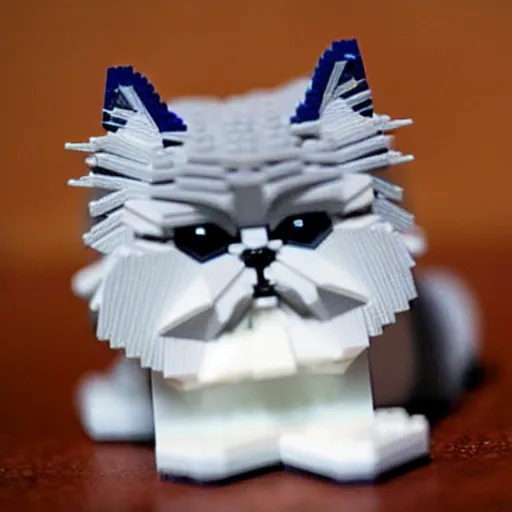 Image similar to lego set of a persian cat